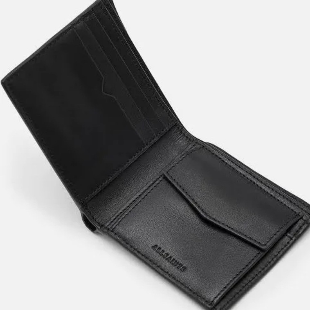 All Saints Black Leather Card Holder
